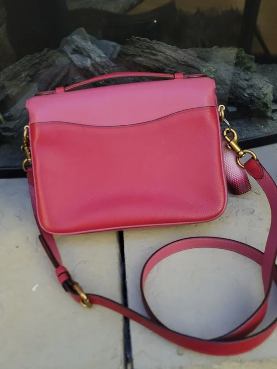 Coach Pink Pebbled Leather Crossbody with Gold Hardware - Picture 2 of 3